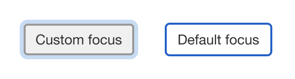 One button with a custom focus ring, and another with browser default