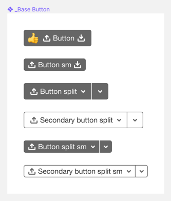 Base button component with all configuration options